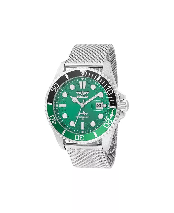 

Мужские часы 47174 Pro Diver Quartz Multifunction с зеленым циферблатом Invicta, серебряный