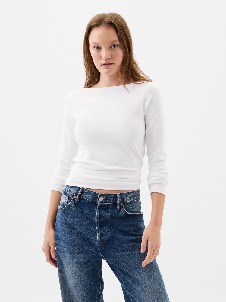 

Футболка с длинными рукавами Gap, белый