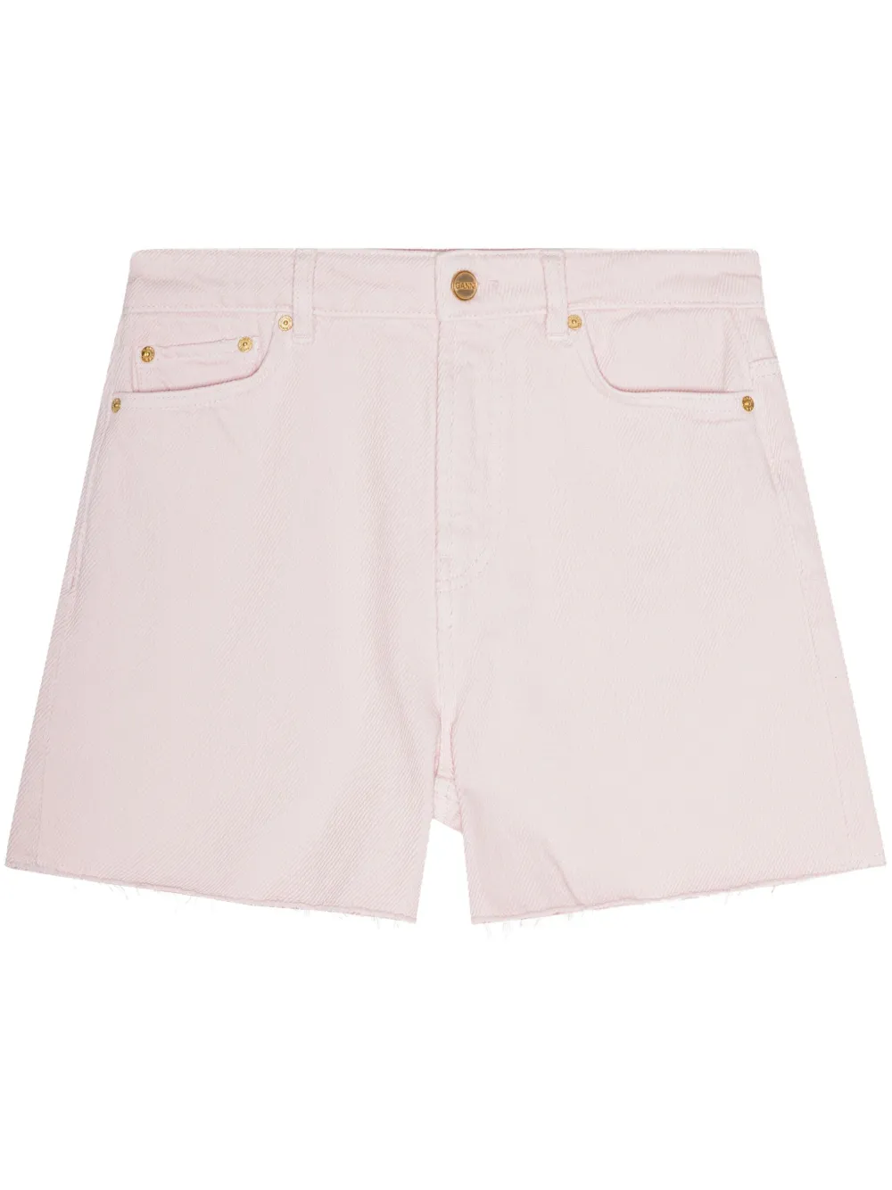 

Джинсовые шорты с необработанными краями GANNI, розовый