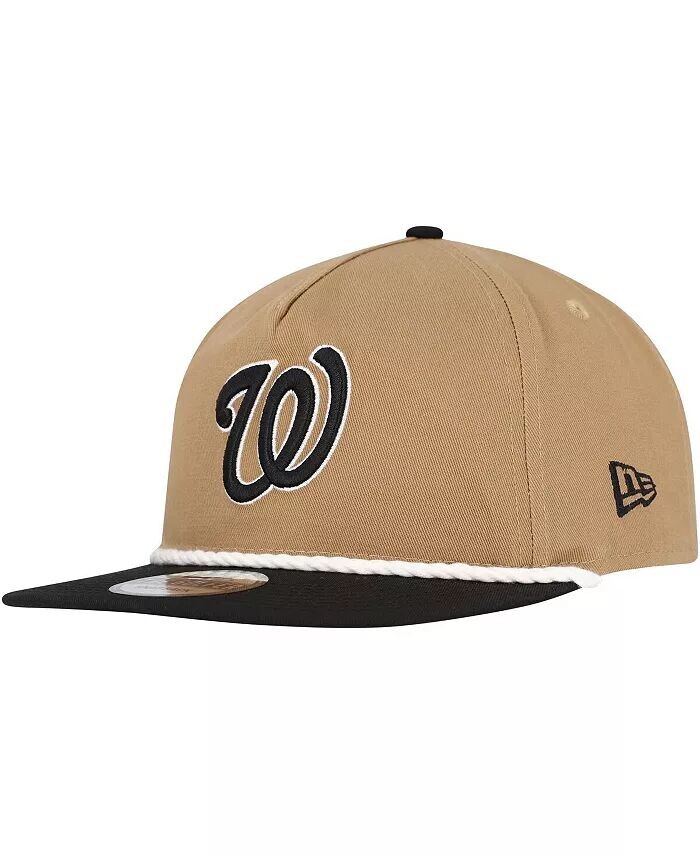 

Мужская кепка Snapback для гольфиста цвета хаки/черный Washington Nationals New Era, коричневый