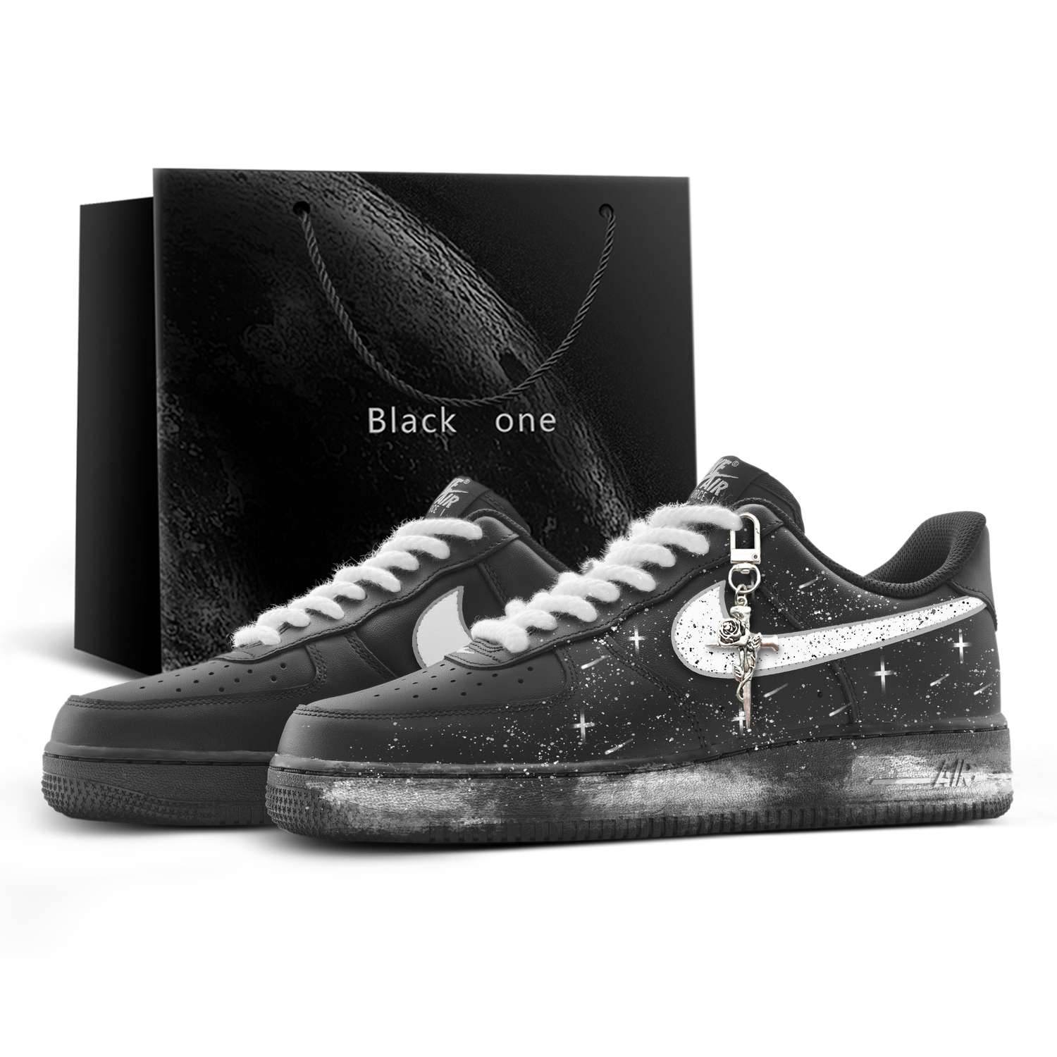 

Air Force 1 Shadow Stardust, сумка для покупок, устойчивые к истиранию, водонепроницаемые, нескользящие, низкие кроссовки для скейтбординга Nike, черный белый