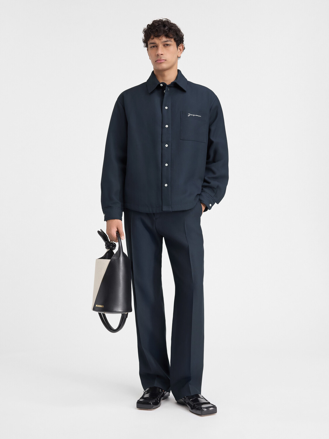 

Надувная рубашка JACQUEMUS The Boulanger shirt, темно-синий