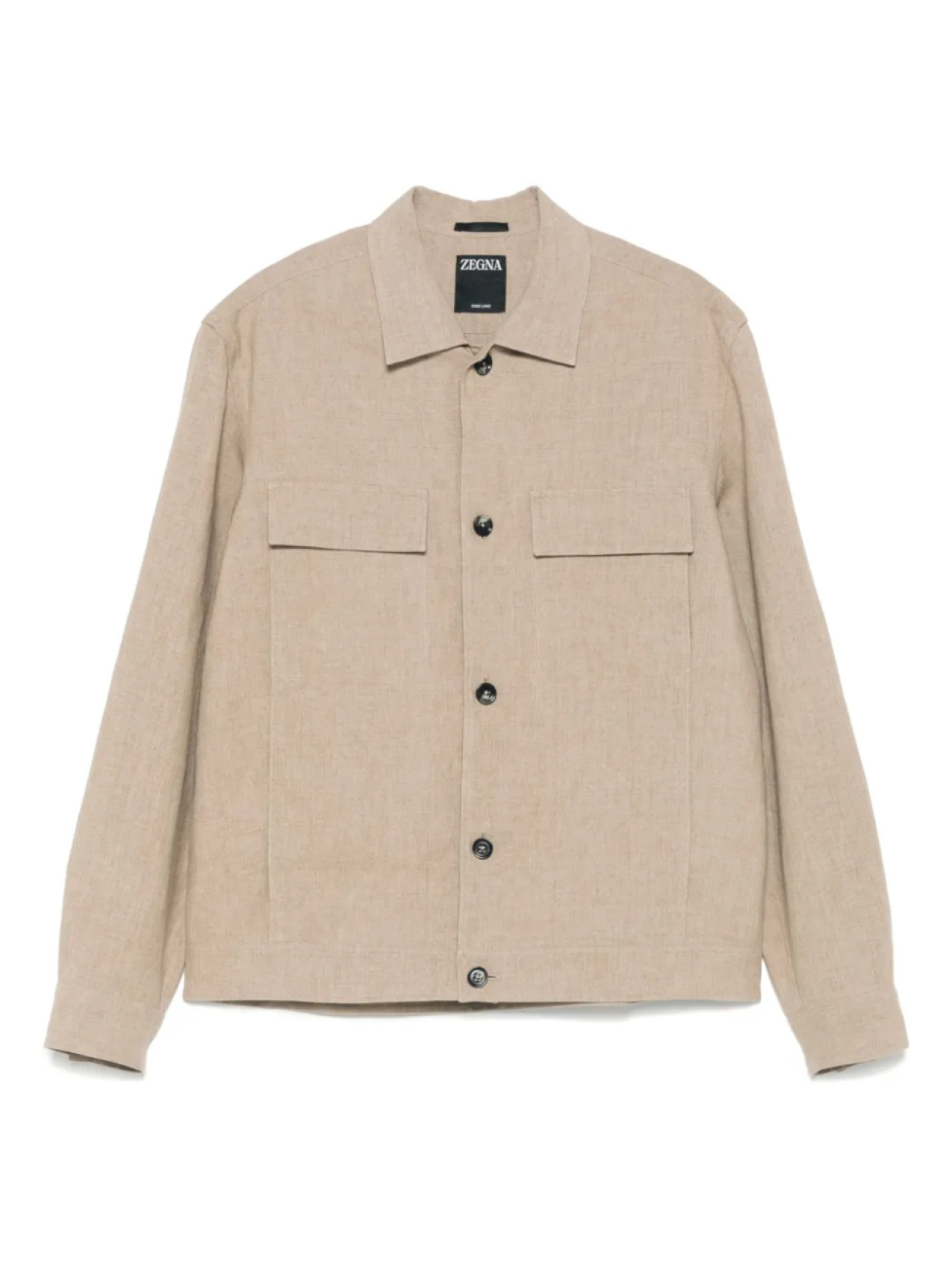 

Кожаная куртка-рубашка Zegna, нейтральный