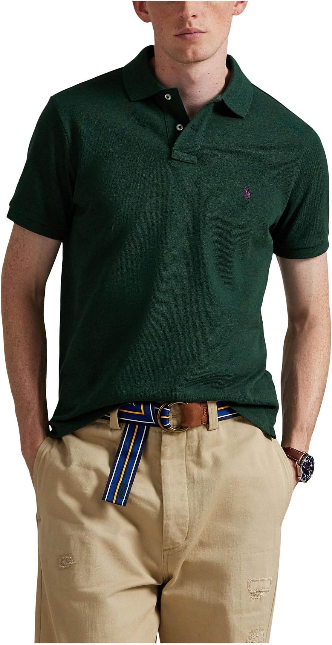 

Поло Polo Ralph Lauren Classic Fit Mesh Polo Shirt, цвет Scotch Pine Heather