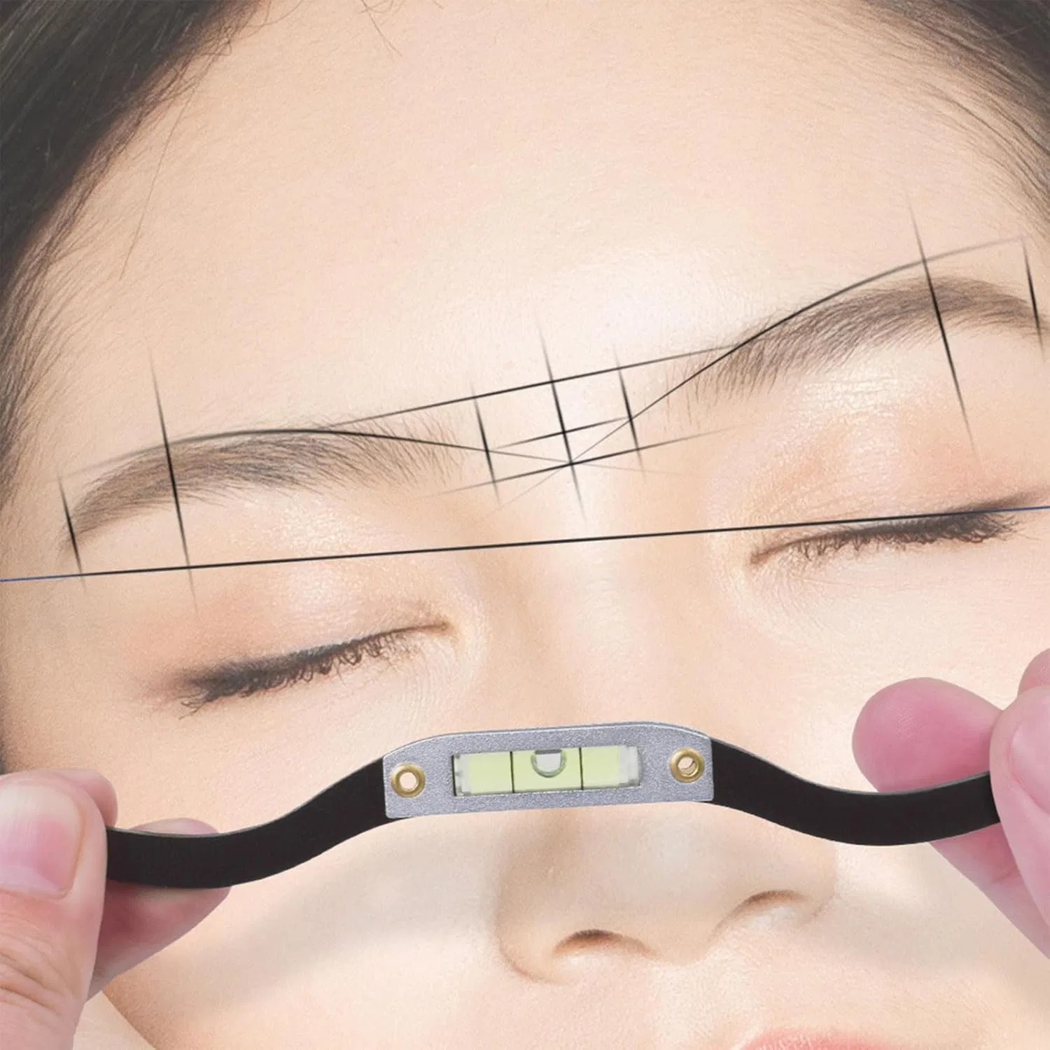 Инструмент для коррекции бровей с уровнем Yugshnkfc, металлический — фото 2