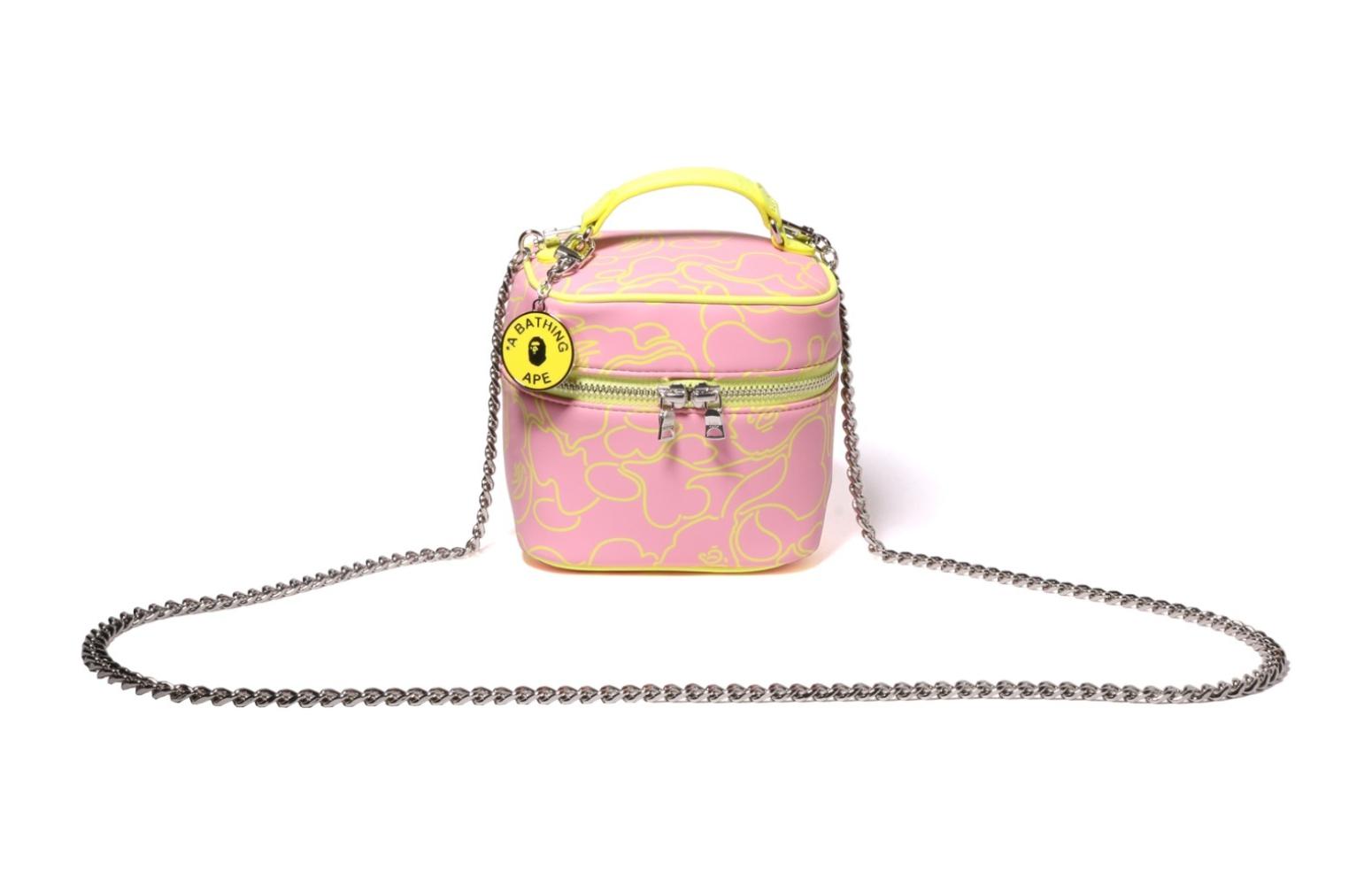 

Синтетическая кожаная косметическая сумка-кроссбод Tubas Women's Pink/Sax Blue A BATHING APE