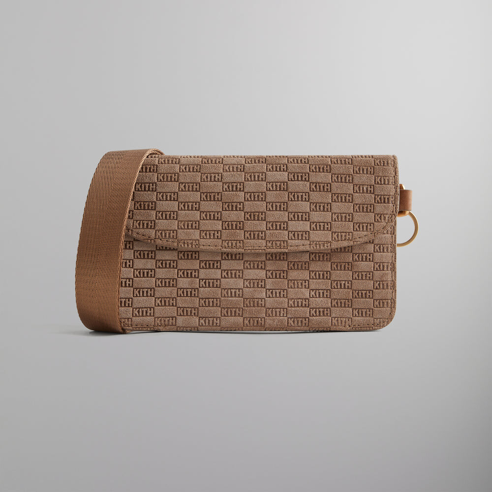 

Сумка Kith Monogram Suede Double Crossbody Pouch, цвет Loft