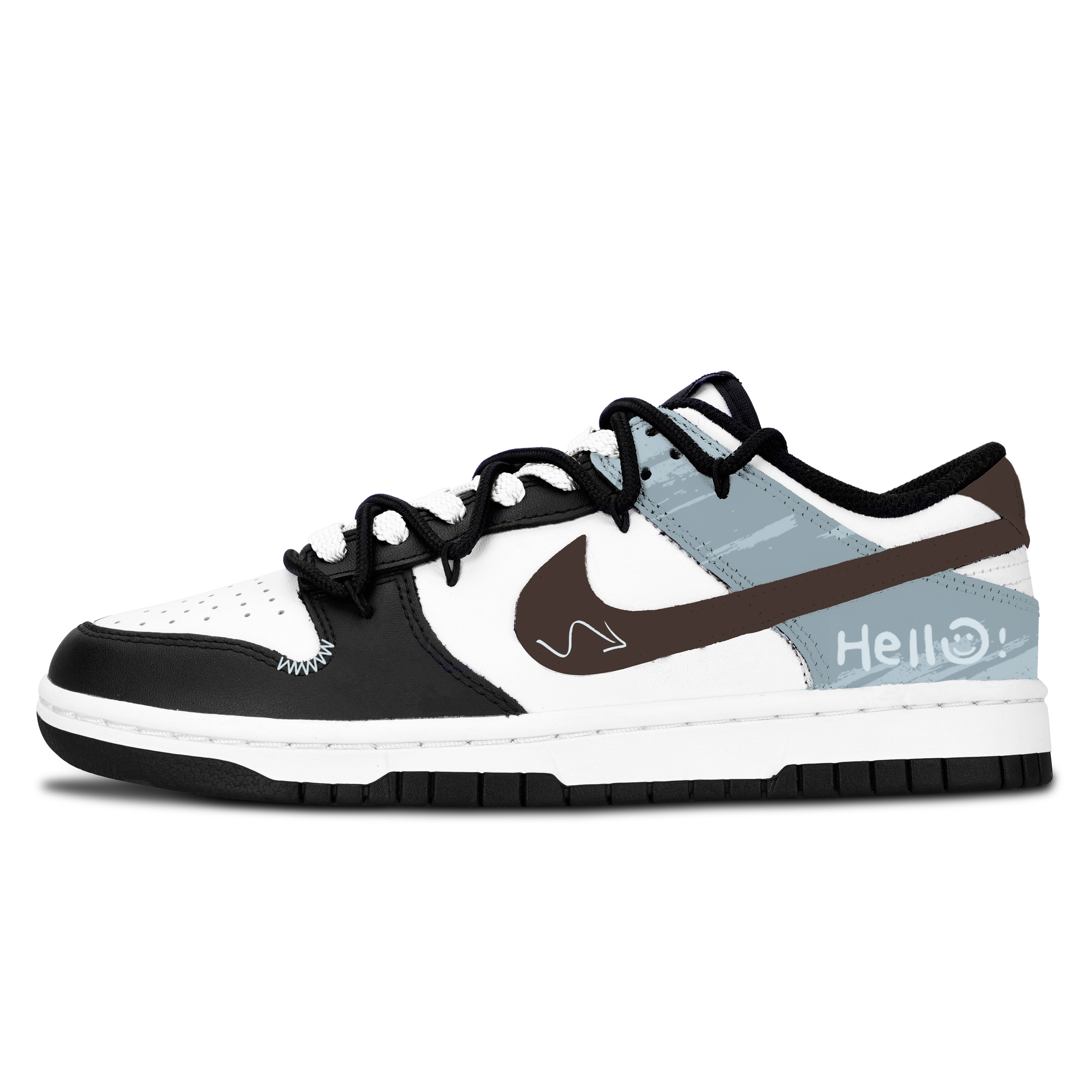 

Nike Кроссовки для скейтбординга Dunk Black White, легкие и элегантные, износостойкие, низкие, унисекс