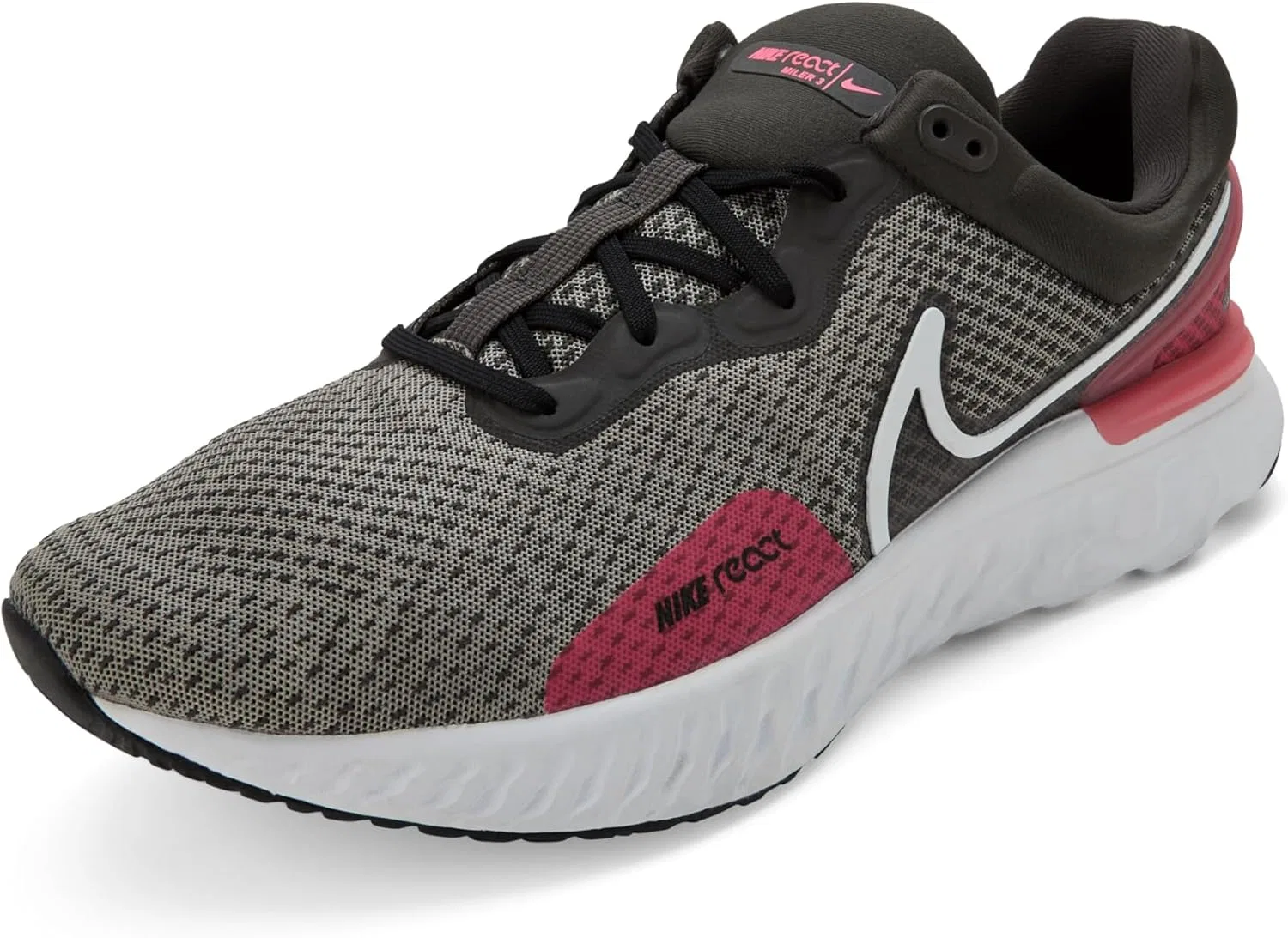 Мужские кроссовки Nike React Miler 3, Medium Ash White Hyper Pink Black