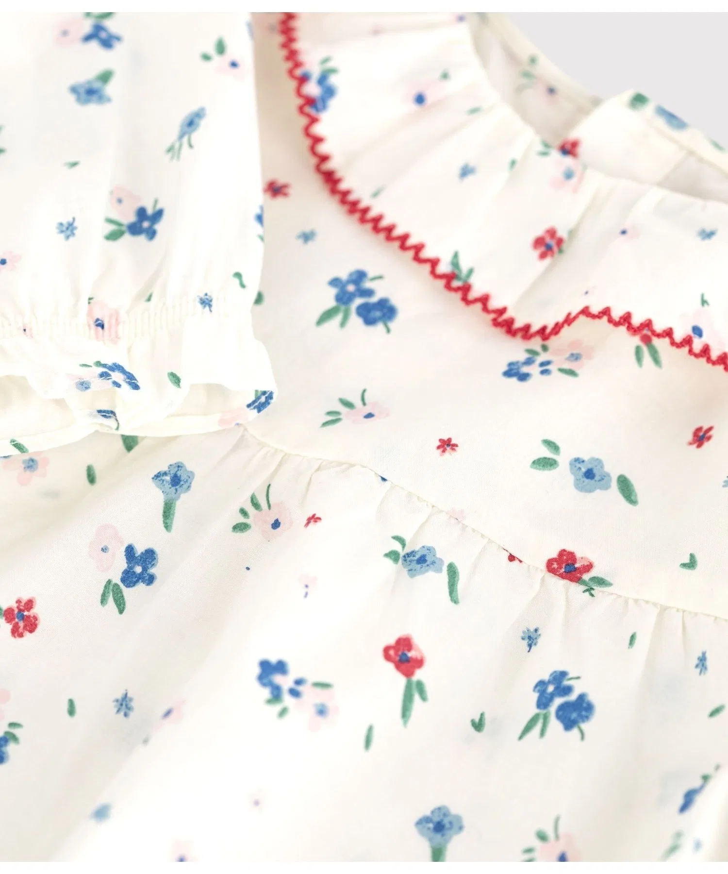 Детская блузка PETIT BATEAU с цветочным принтом и рюшами — фото 3