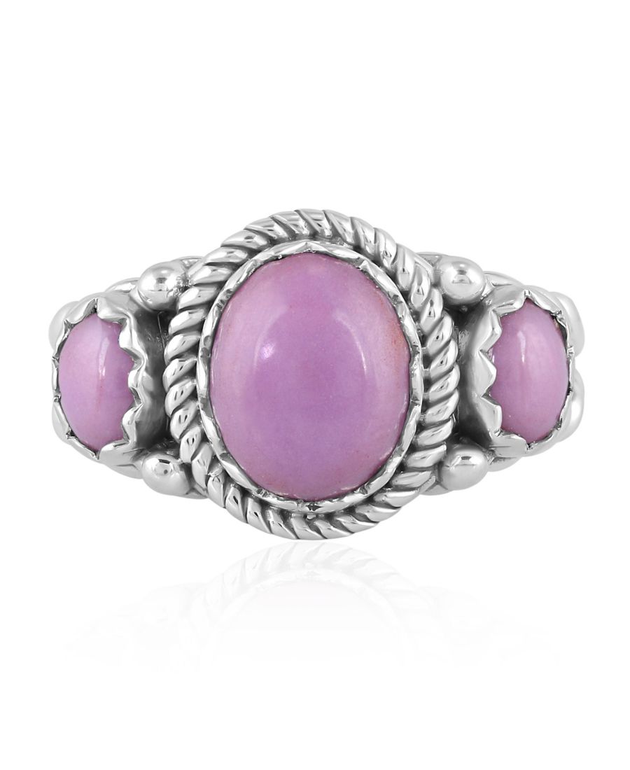 

Кольцо из стерлингового серебра с тремя камнями фосфосидерита, размер 6 American West Jewelry, Phosphosiderite