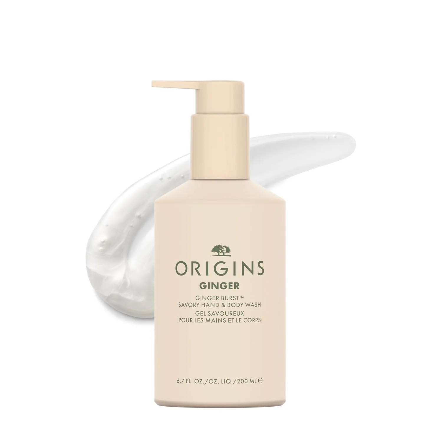 Гель для душа Origins Ginger Burst Savory для рук и тела | Пенится и очищает | С имбирем, 170 мл, Off White
