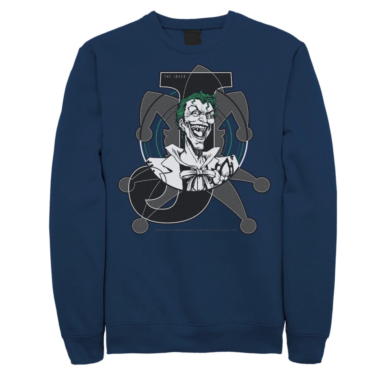 

Мужская толстовка со смехом и плакатом Joker Card, Blue DC Comics, синий
