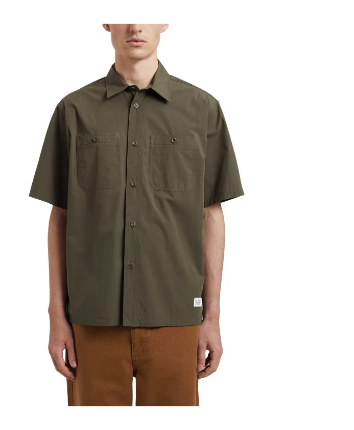 

Зеленая технологичная поплиновая рубашка Norse Projects, зеленый