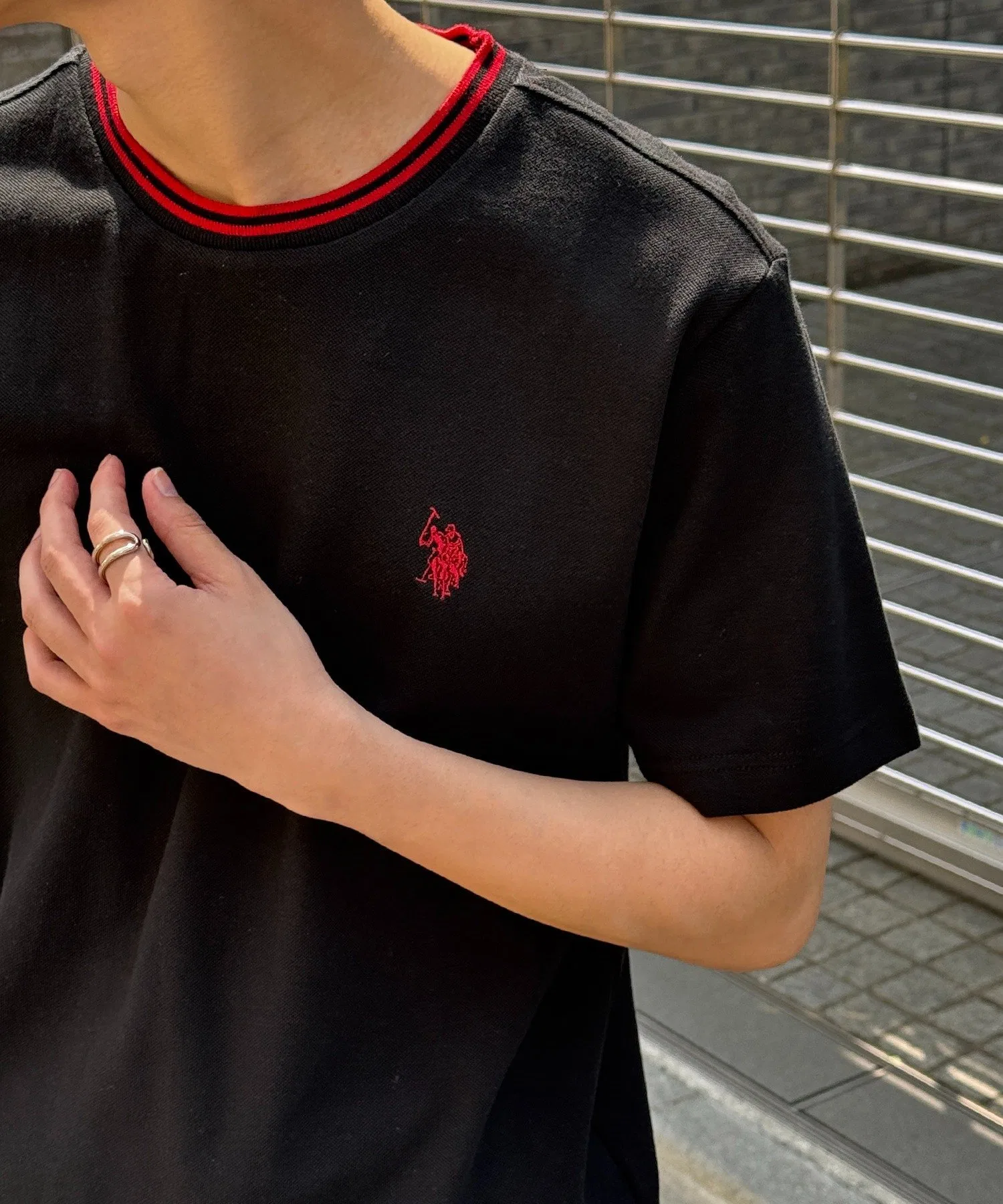 Футболка с вышивкой US POLO ASSN./pony, поло унисекс, весна/лето 2015. U.S. Polo Assn., BLK2