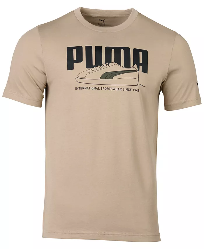 

Мужская футболка с принтом баскетбол с коротким рукавом Puma, загар/бежевый