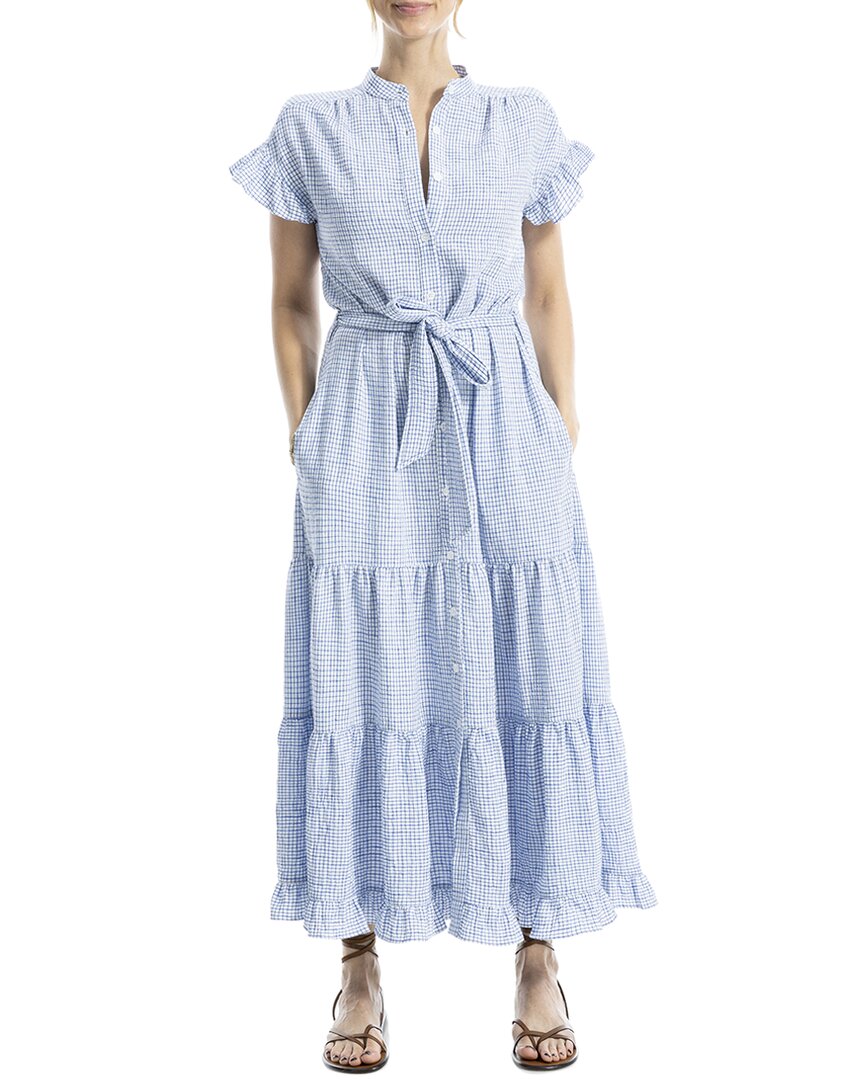 

Max Studio Платье макси с рюшами и поясом, синий