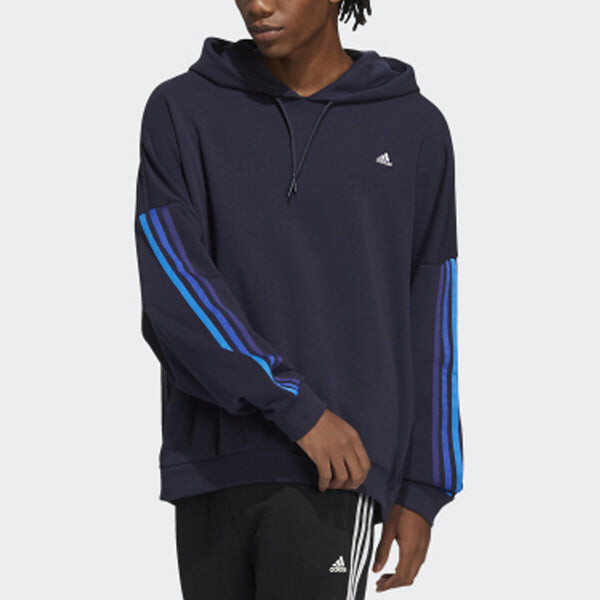 Толстовка Men's adidas Contrasting Colors Stripe Sports Ink Blue, мультиколор — фото 2