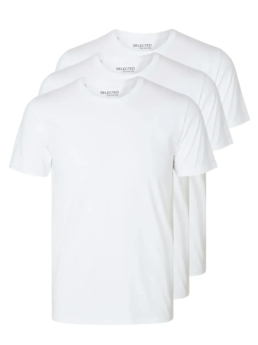 

ФУТБОЛКА SELECTED HOMME "SLHROLAND SS O-NECK TEE 3-PACK NOOS", белый