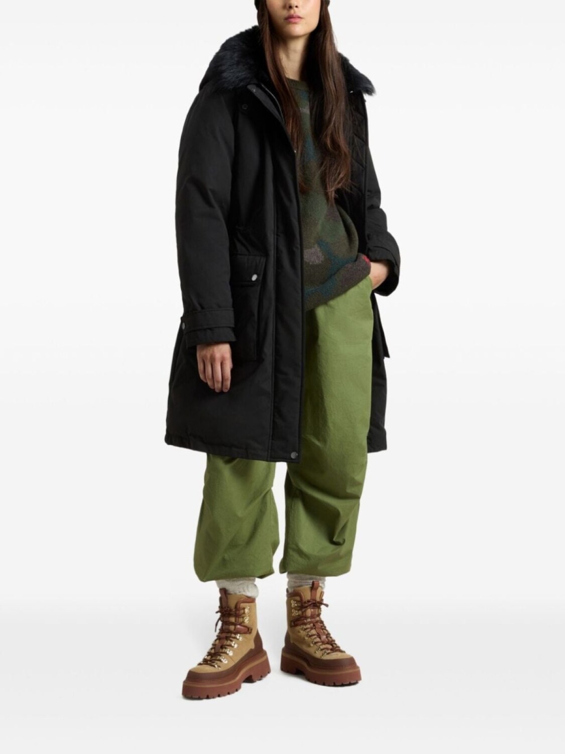

Woolrich парка с капюшоном, черный