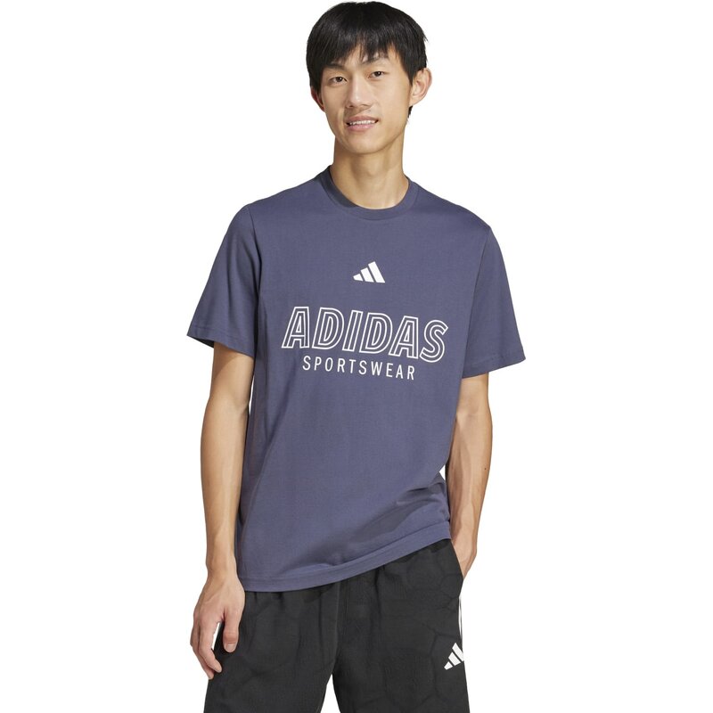 Рубашка дома Тиро линейная графика Adidas, цвет shanav — фото 2