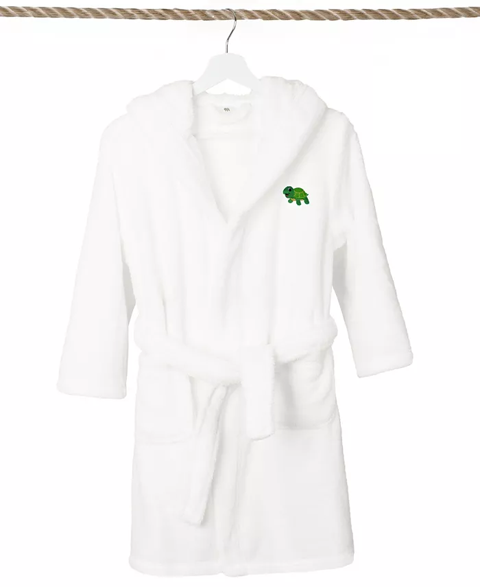 

Детские плюшевые махровые халаты с капюшоном Turtle Super Plush Double Brushed Linum Home, белый