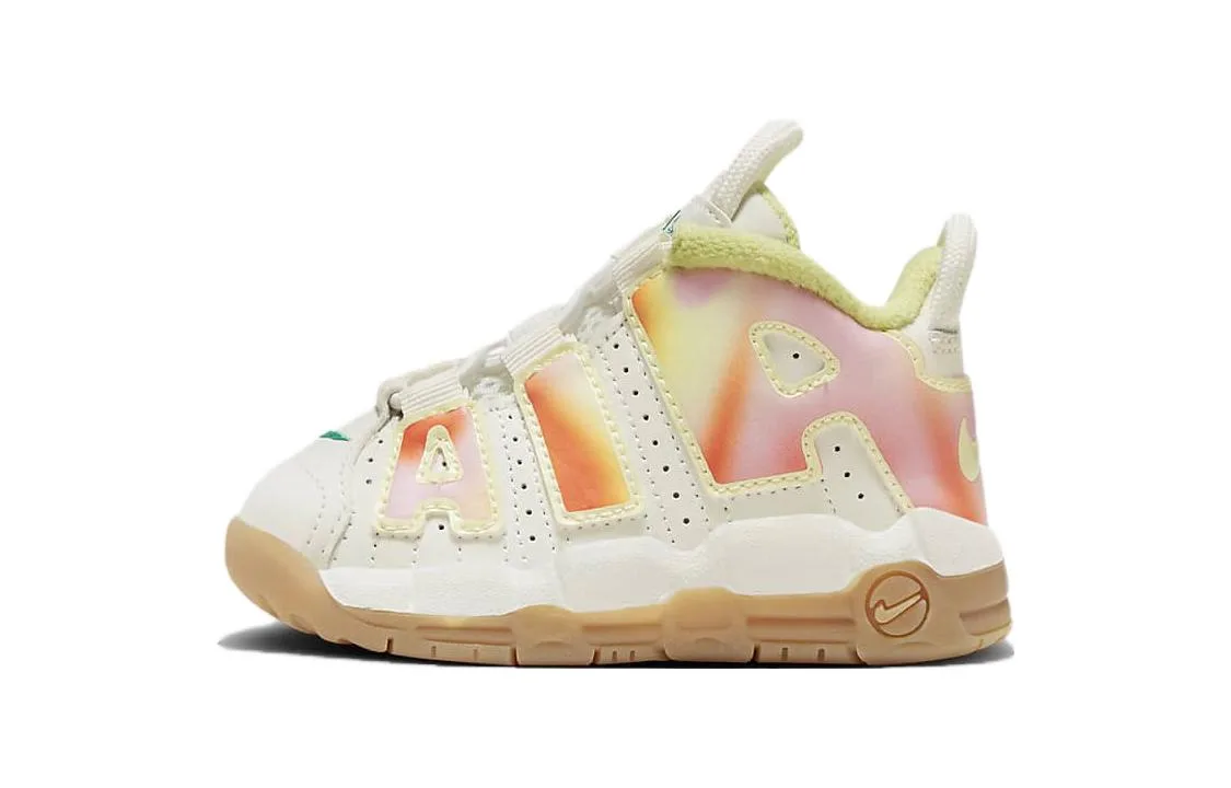 Nike Air More Uptempo Cushioning, Wear Resistant Low top Toddler Shoes White Umber Infant And Toddler