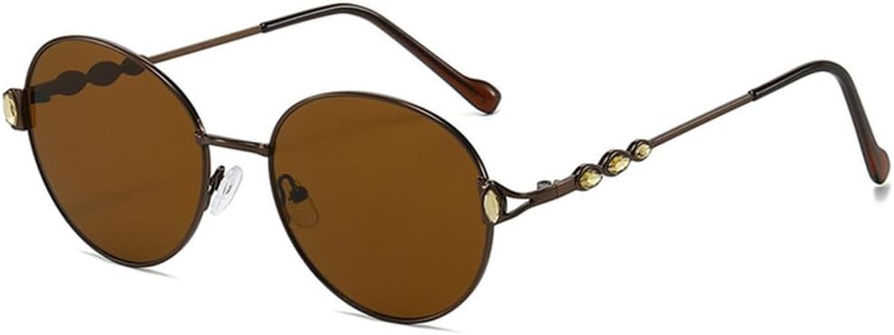 

Модные роскошные винтажные солнцезащитные очки для женщин, для путешествий, вечеринок, отдыха на природе, овальные, с бриллиантовой оправой. Стильные очки LVTFCO, Brown Brown