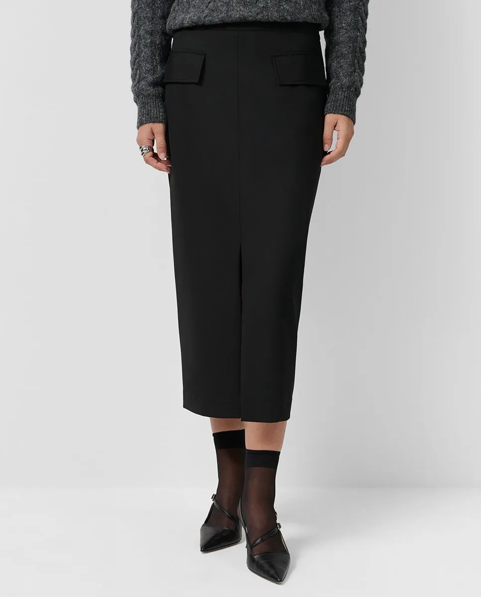 

Миди-юбка прямого кроя с разрезом спереди Roberto Verino, черный