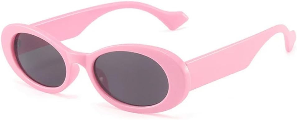 

Солнцезащитные очки UV400 для мужчин и женщин | Маленькая овальная оправа | Линзы конфетных цветов для вождения и занятий спортом на открытом воздухе generic, Pink Black