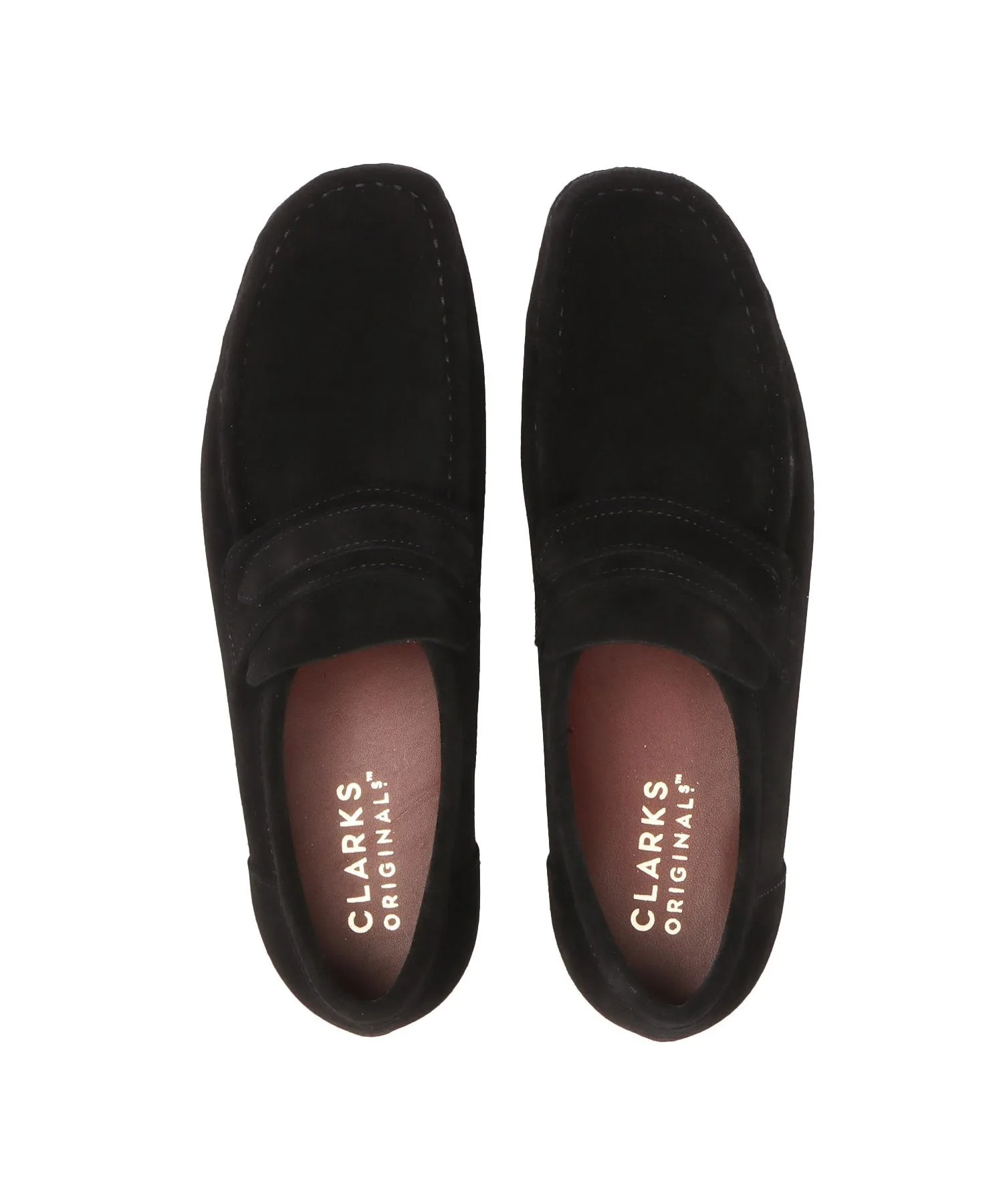 Мужские лоферы из премиального замши Wallabee Loafer 26172503 Clarks чёрные — фото 4