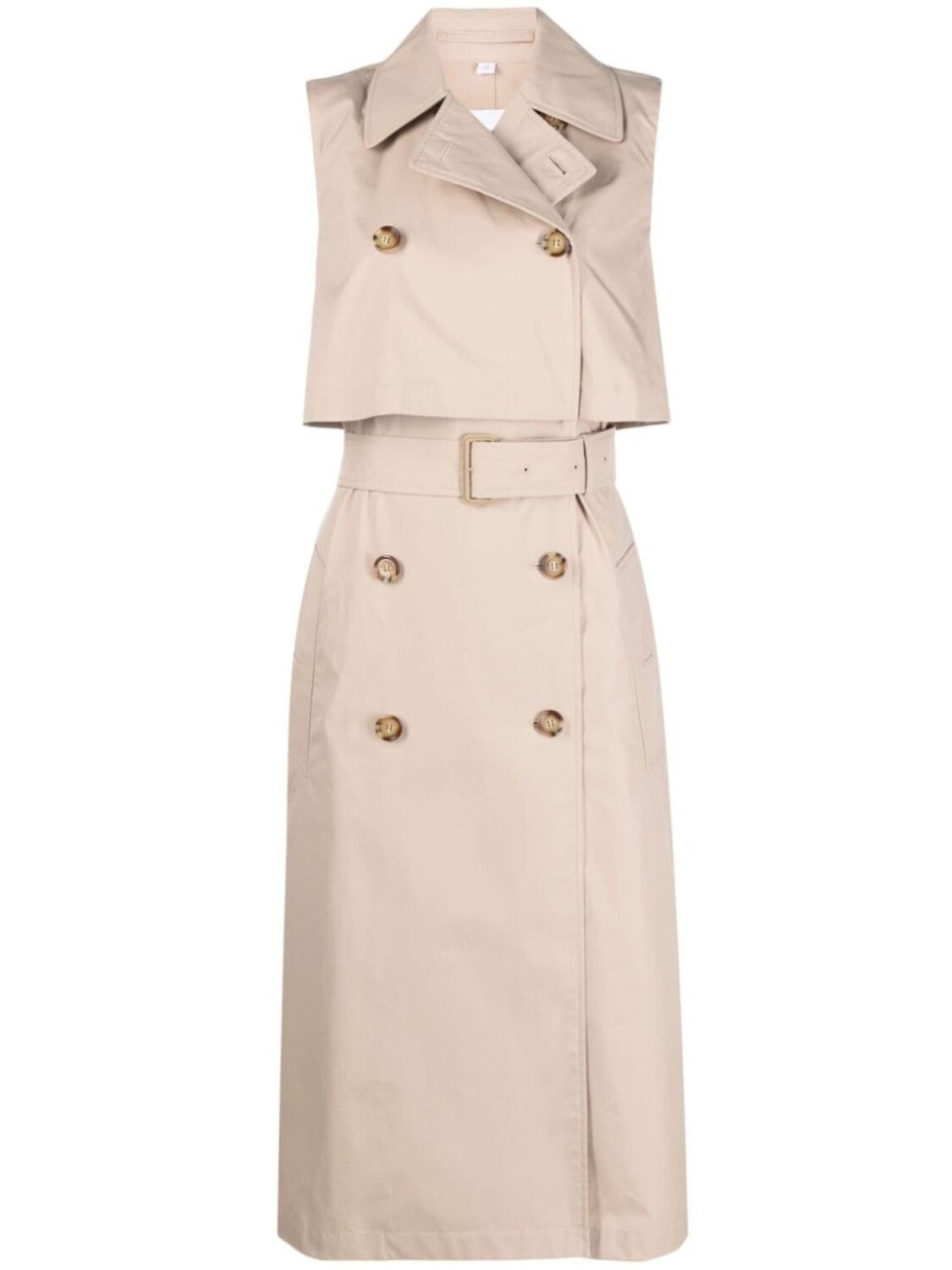 

Burberry многослойное платье-тренч без рукавов, нейтральный цвет