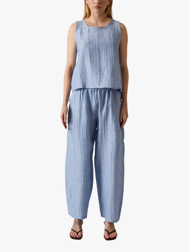 

Топ без рукавов Back Button из льняной ткани James Lakeland, Pale Blue