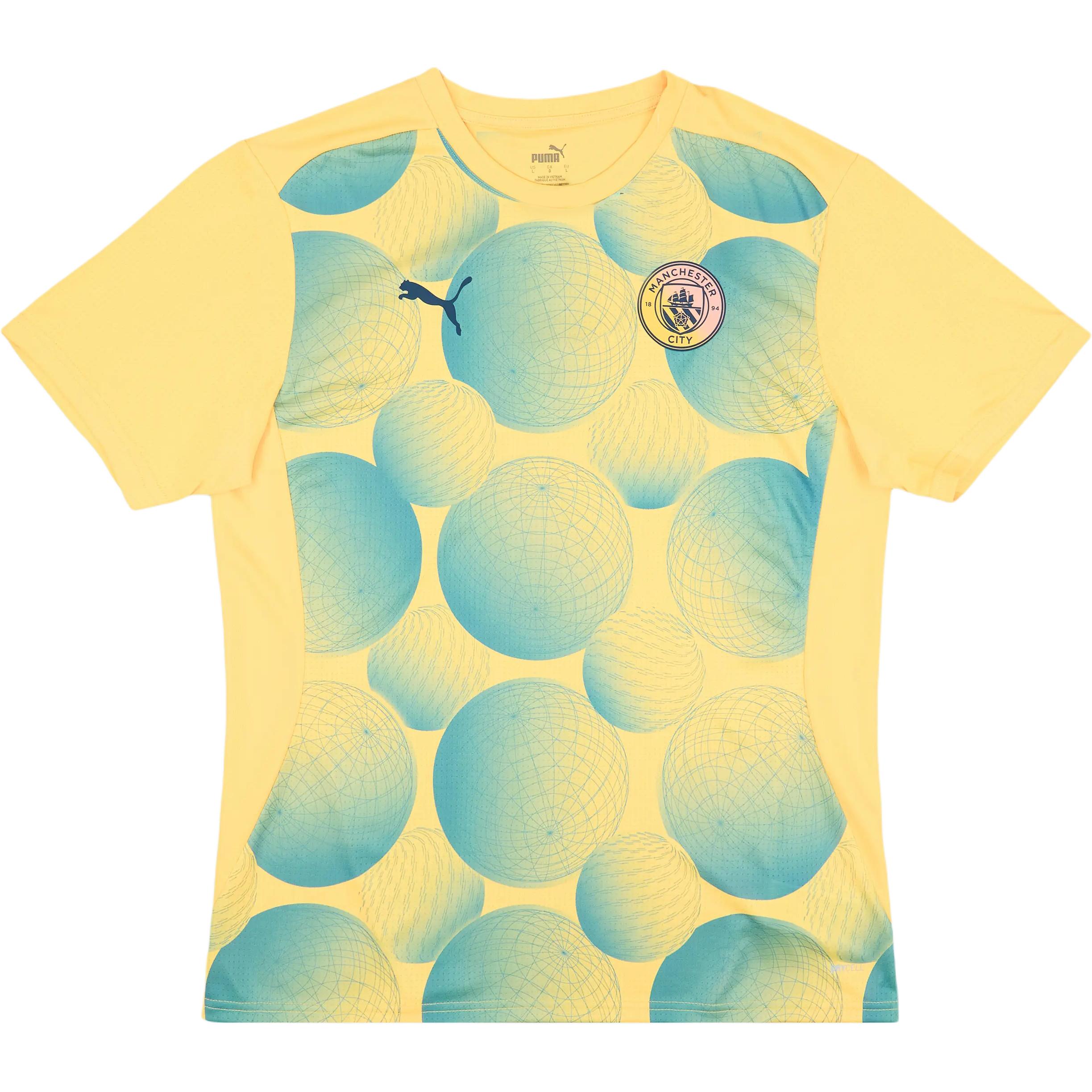 

Футболка Manchester City 2024 25 Pre Match Unisex PUMA, желтый