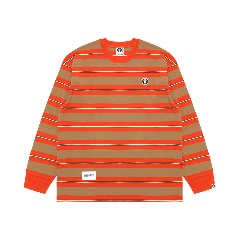 

Футболка A Bathing APE с логотипом и полосками Aape, оранжевый