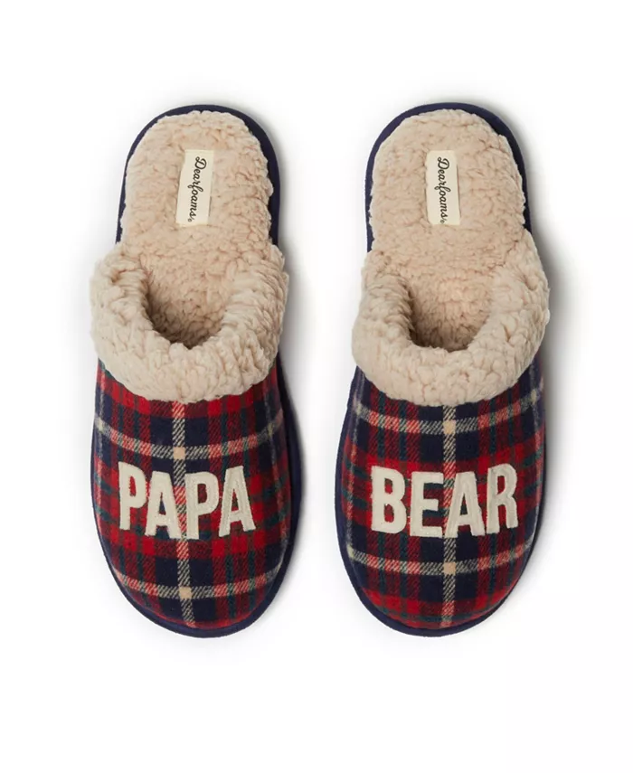 

Мужские тапочки-шлепанцы Papa Bear в клетку Dearfoams, синий