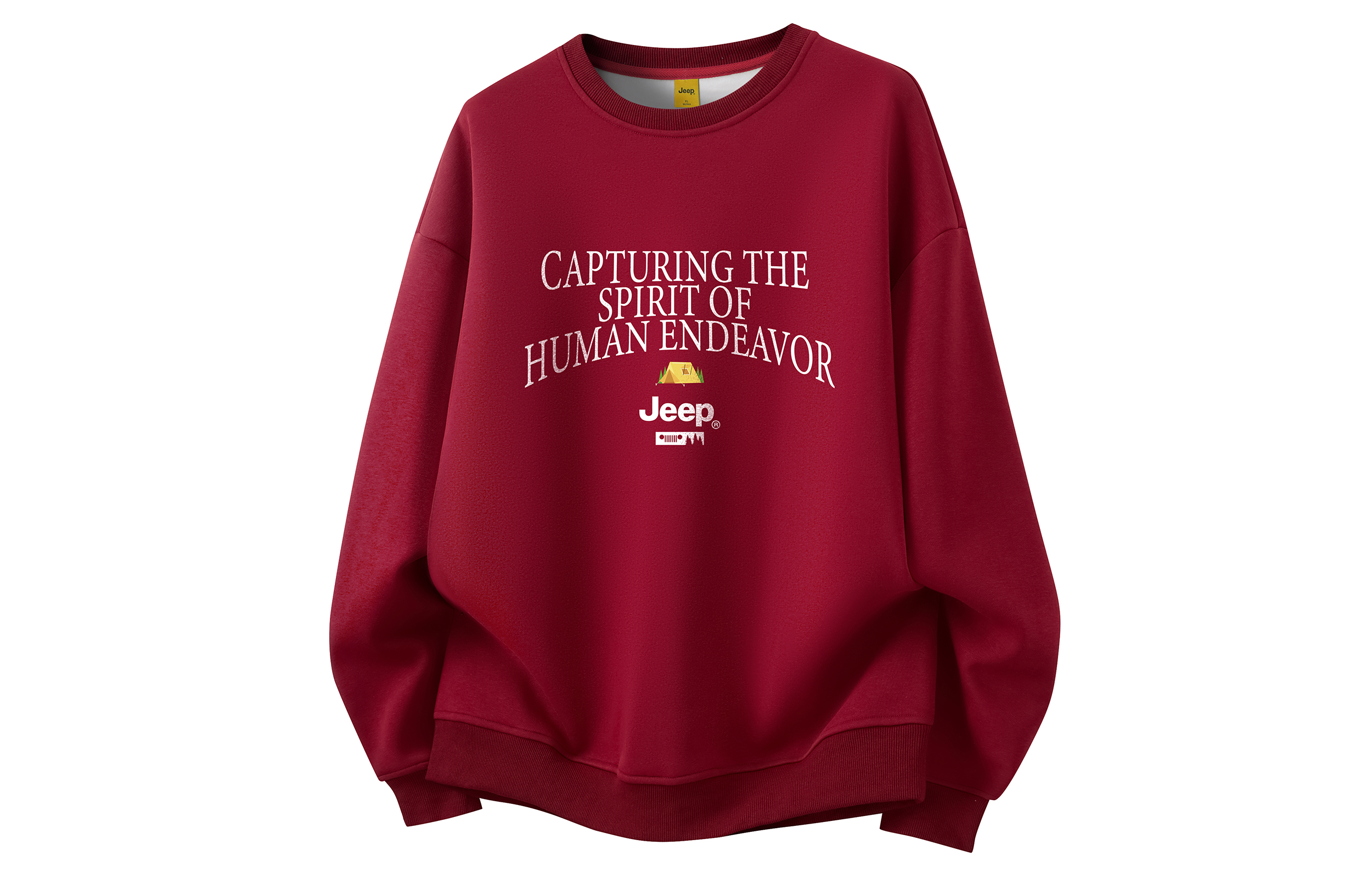

Свитшот Unisex Crew Neck Moderate Regular Jeep, burgundy