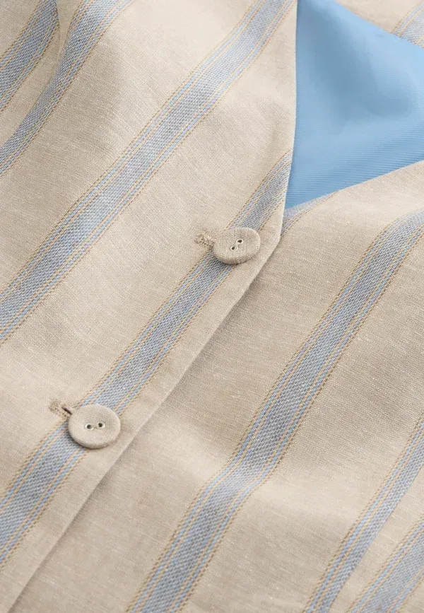 Жилет Next, blue beige stripe, сине-бежевая полоска — фото 2