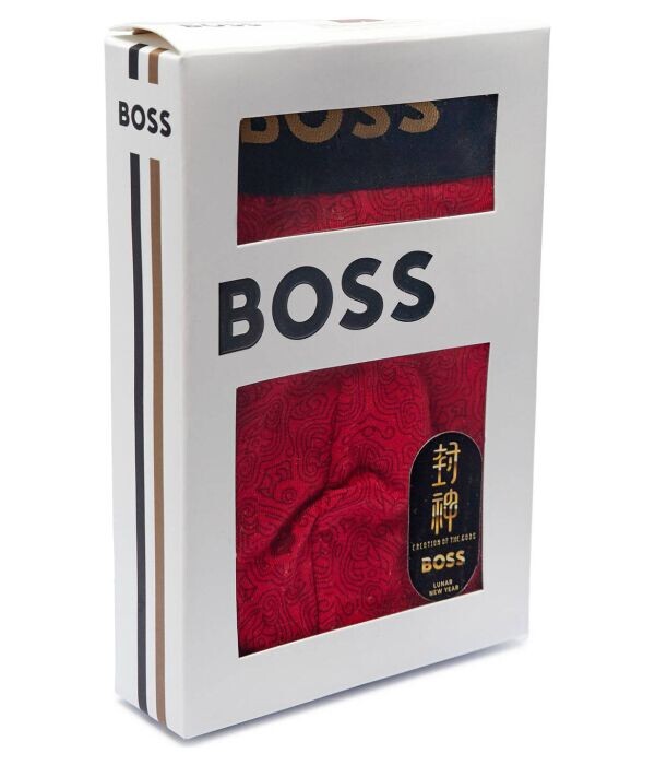 Боксеры Boss с принтом, красный — фото 3