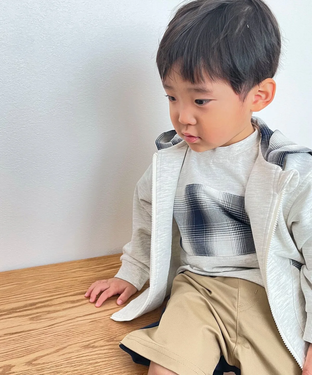 Джинсовые брюки с застежкой (размер baby) Comme Ca Ism, Beige x Navy — фото 4