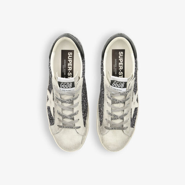 Низкие кожаные кроссовки Super star 90432 с блестками Golden Goose, мультиколор — фото 2