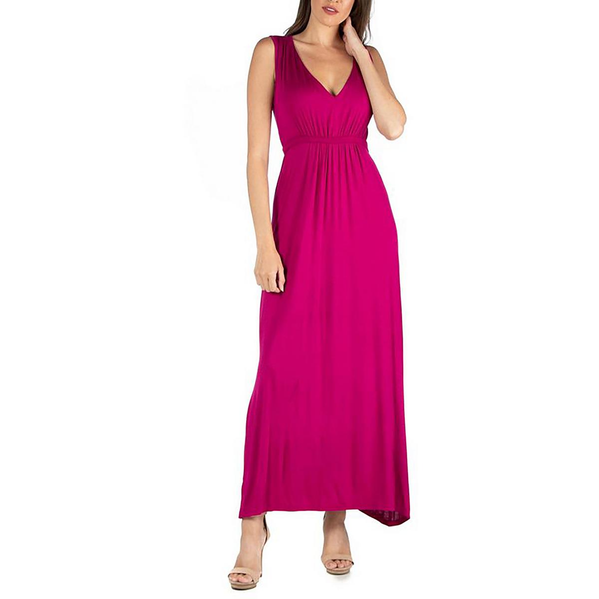 

Женское длинное платье макси с круглым вырезом 24seven Comfort Apparel, цвет mage