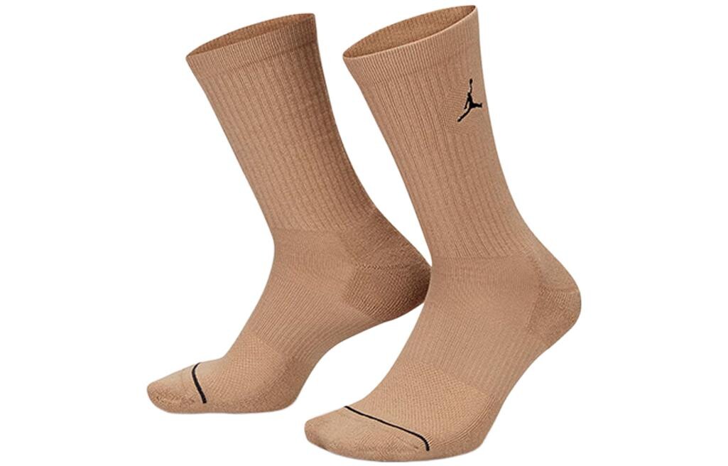 Мужские носки Jordan до середины икры, 1 комплект из 3 двойных (хаки+синий+коричневый) — фото 3