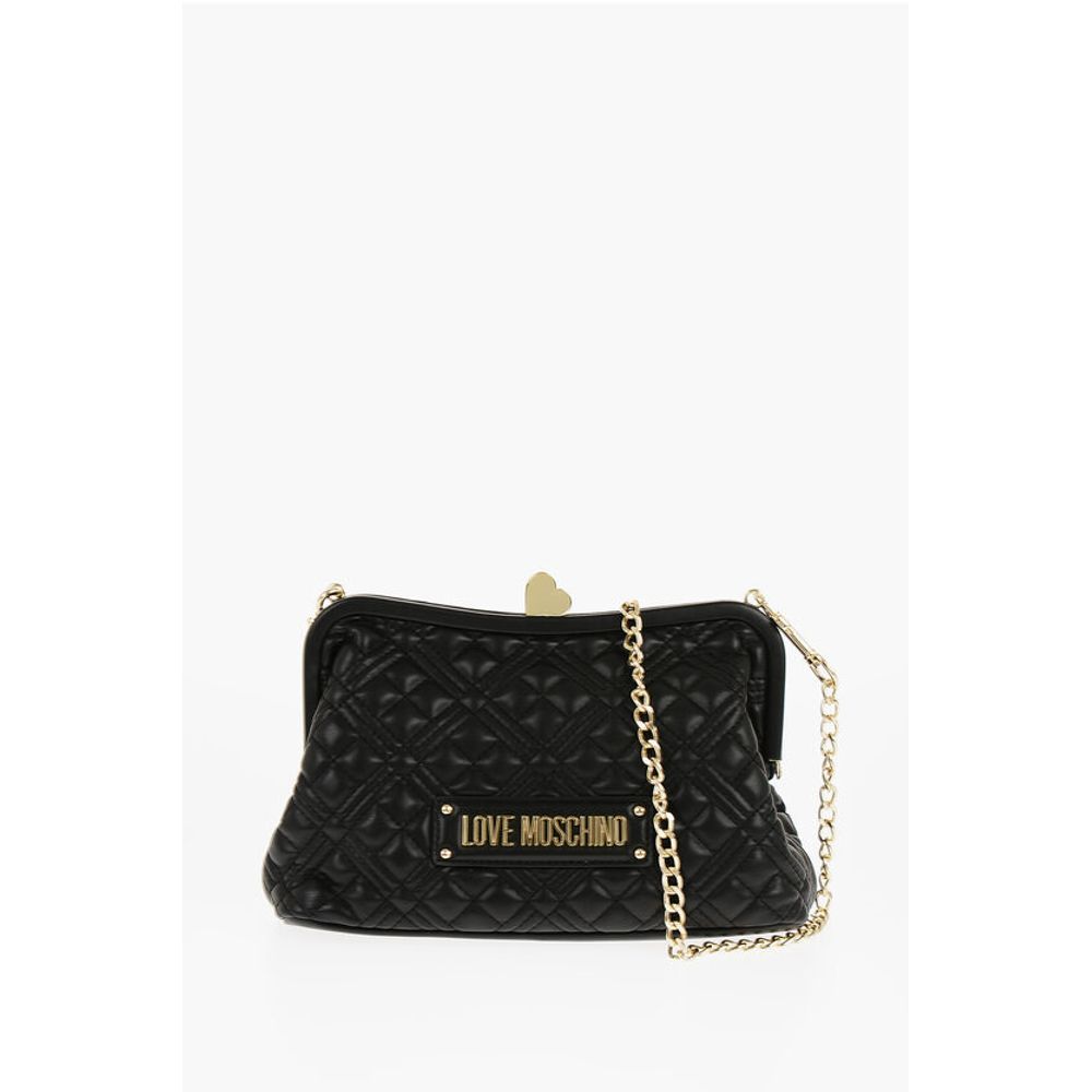 

LOVE стеганая сумка из искусственной кожи с золотой цепочкой и сердцем Moschino, черный