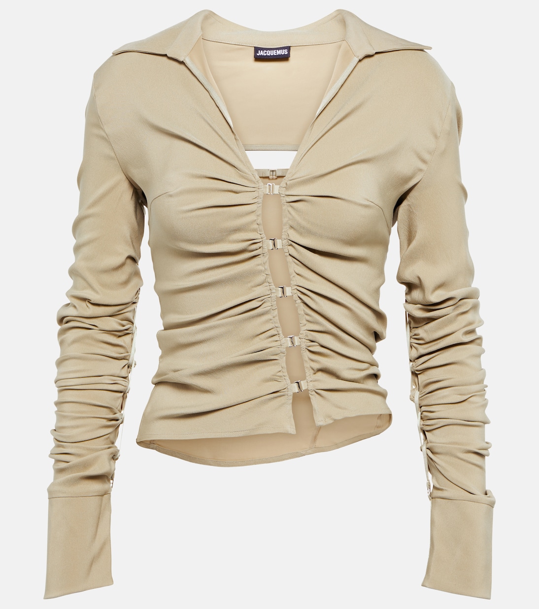 

Рубашка La Chemise Soffio со сборками Jacquemus, бежевый