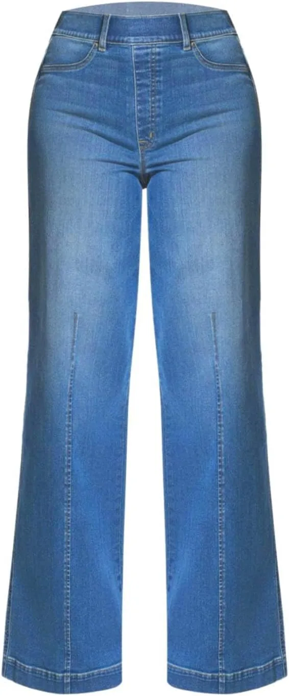 Широкие джинсы женские stretch high waist — фото 3