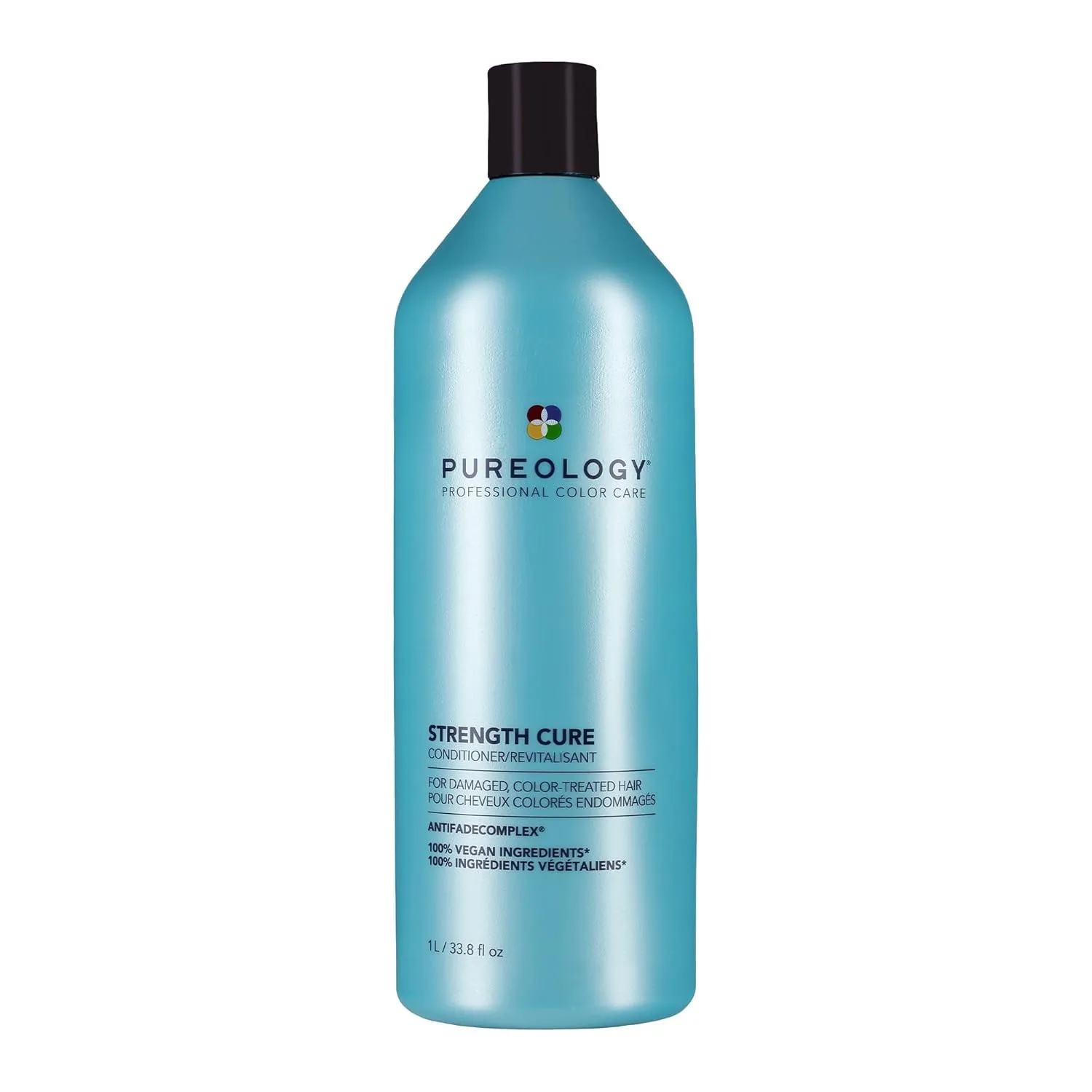 Кондиционер Pureology Strength Cure - для поврежденных или окрашенных волос, уменьшает ломкость, укрепляет и смягчает, формула без сульфатов, подходит для веганов. 1000 мл (.)