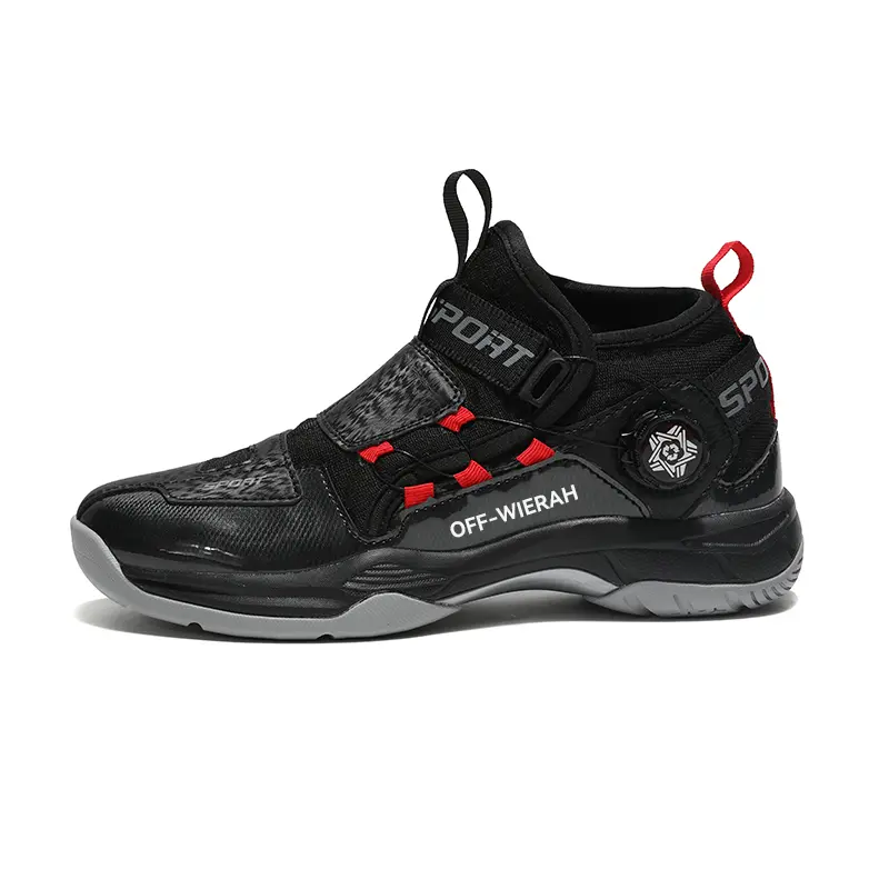 

OFF-WIERAH Мужские и женские бадминтонные кроссовки Mid-Top черные, цвет Black