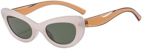 

Ретро-очки «кошачий глаз» для женщин и мужчин, классические винтажные солнцезащитные очки с защитой от УФ-излучения UV400 для использования на открытом воздухе MTZJH, Jelly White