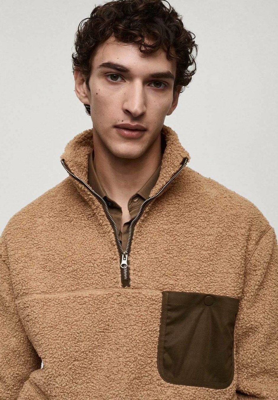 

Флисовый джемпер NEWYORK Mango, коричневый